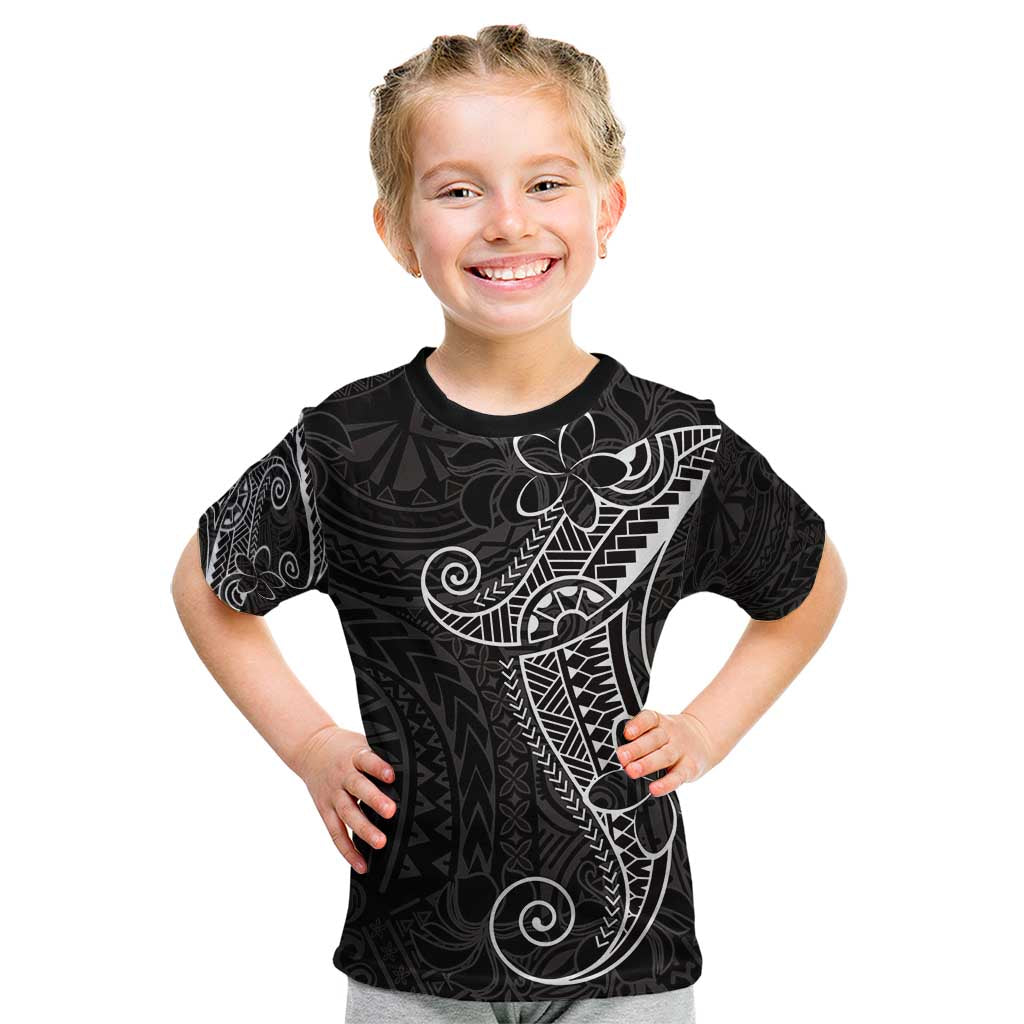 Black White Polynesian Tribal Kid T Shirt LT9 White - Polynesian Pride