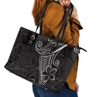 Black White Polynesian Tribal Leather Tote Bag LT9 - Polynesian Pride
