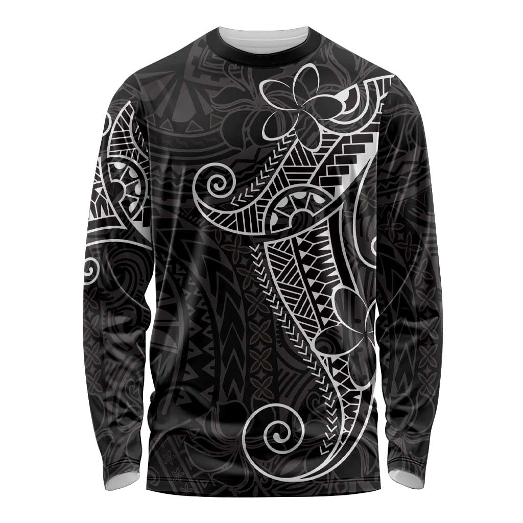 Black White Polynesian Tribal Long Sleeve Shirt - Polynesian Pride