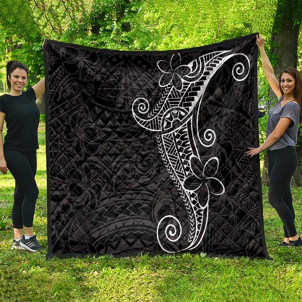 Black White Polynesian Tribal Quilt - Polynesian Pride