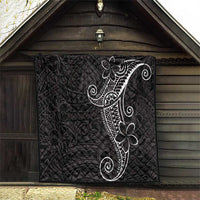Black White Polynesian Tribal Quilt - Polynesian Pride