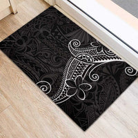 Black White Polynesian Tribal Rubber Doormat - Polynesian Pride