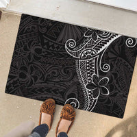Black White Polynesian Tribal Rubber Doormat - Polynesian Pride