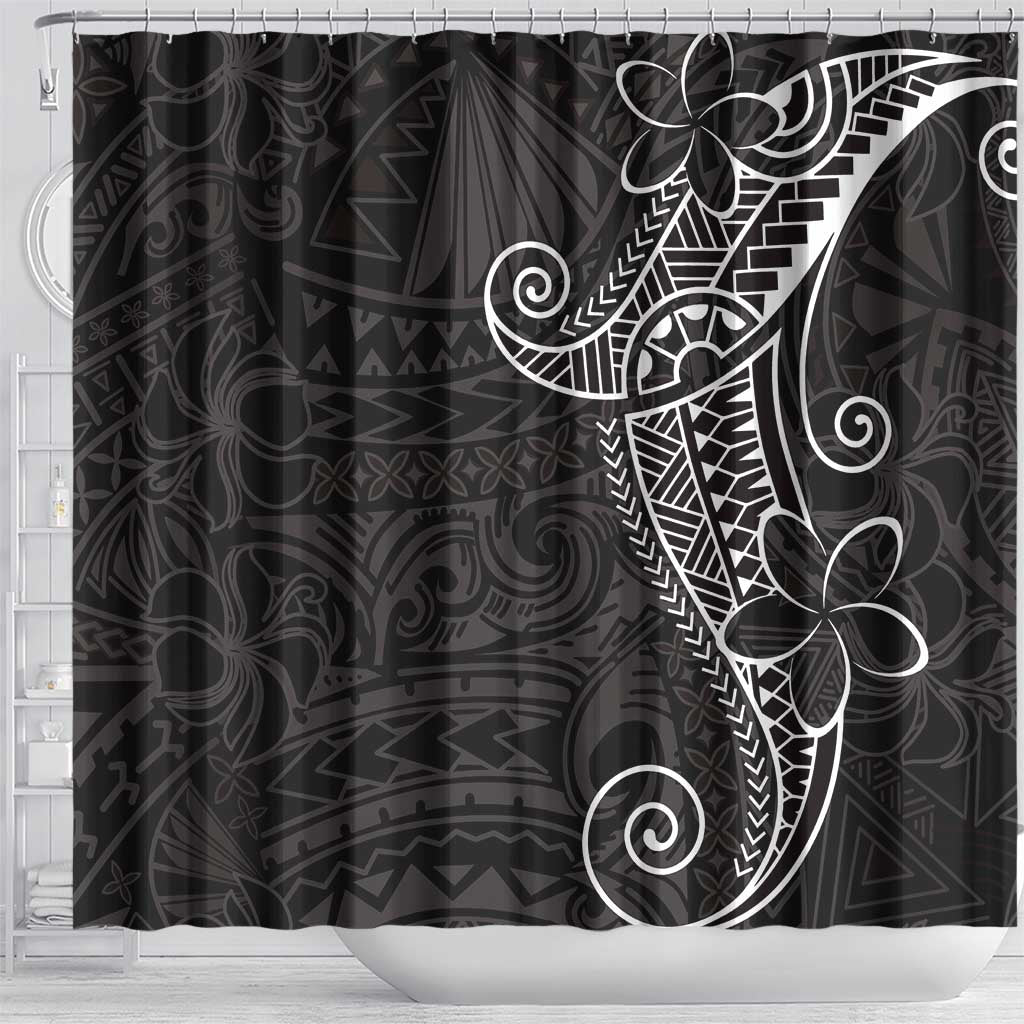 Black White Polynesian Tribal Shower Curtain - Polynesian Pride