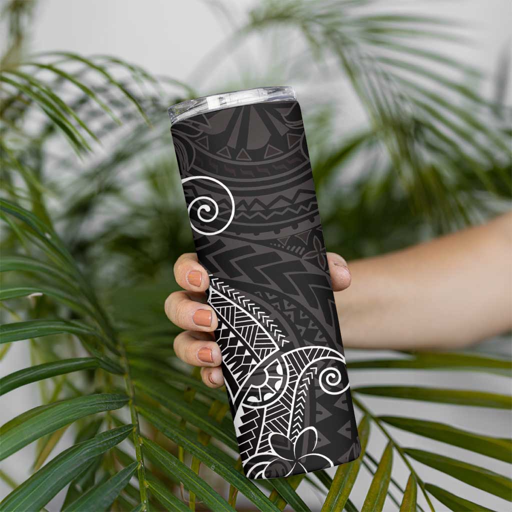 Black White Polynesian Tribal Skinny Tumbler - Polynesian Pride
