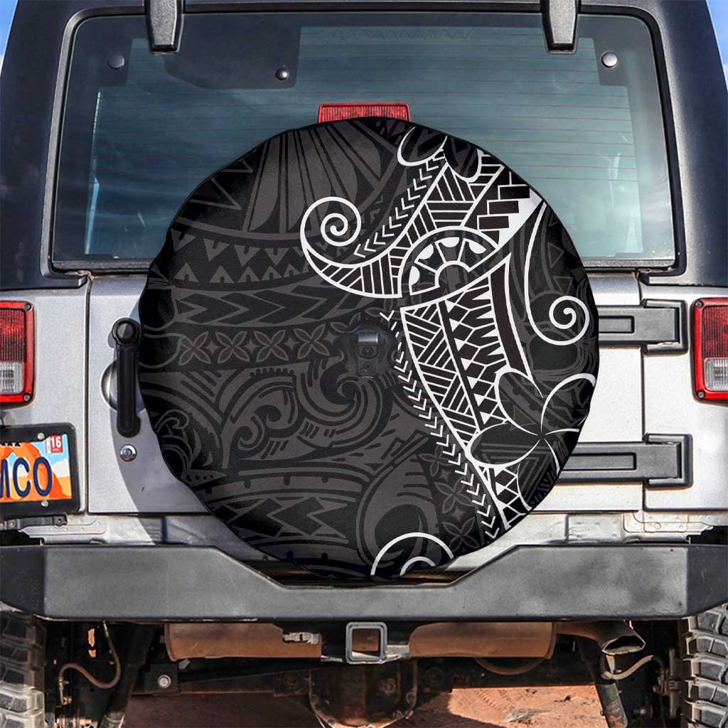 Black White Polynesian Tribal Spare Tire Cover LT9 White - Polynesian Pride