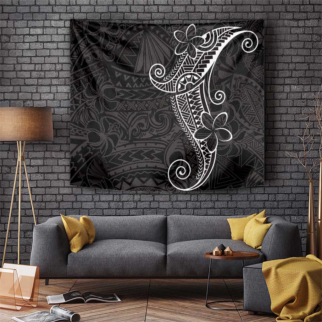 Black White Polynesian Tribal Tapestry LT9 White - Polynesian Pride