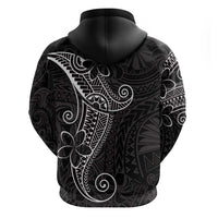 Black White Polynesian Tribal Zip Hoodie - Polynesian Pride
