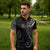Black White Polynesian Tribal Zipper Polo Shirt - Polynesian Pride