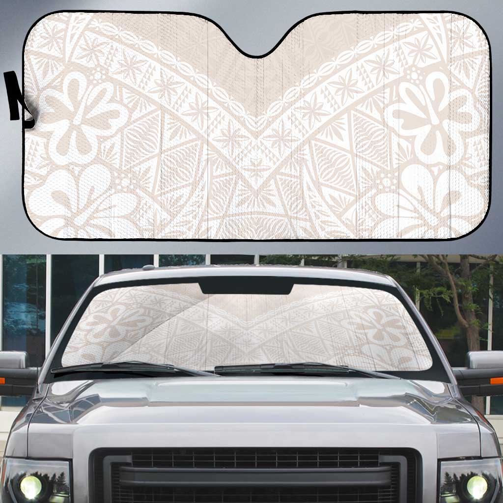 Lotu Tamaiti Tongan Polynesian Art Pattern Auto Sun Shade Traditional Tribal Motifs - Polynesian Pride
