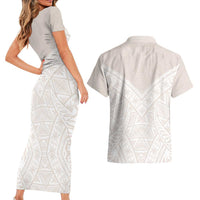 Lotu Tamaiti Tongan Polynesian Art Pattern Couples Matching Short Sleeve Bodycon Dress and Hawaiian Shirt Traditional Tribal Motifs - Polynesian Pride