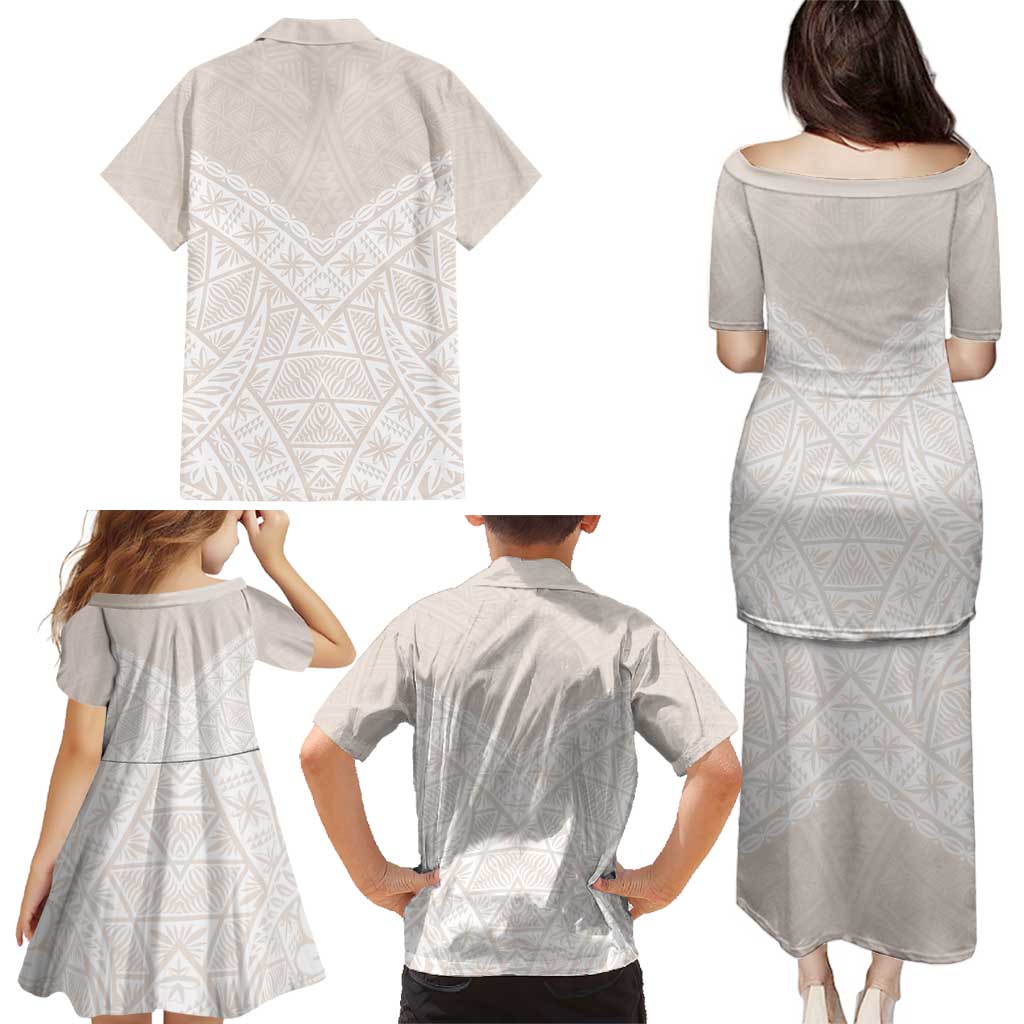 Lotu Tamaiti Tongan Polynesian Art Pattern Family Matching Puletasi and Hawaiian Shirt Traditional Tribal Motifs - Polynesian Pride