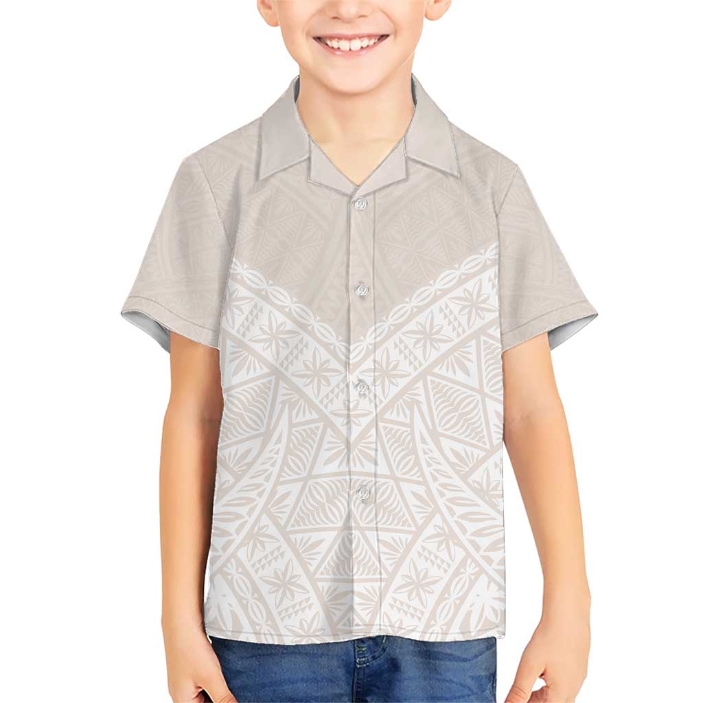 Lotu Tamaiti Tongan Polynesian Art Pattern Kid Hawaiian Shirt Traditional Tribal Motifs - Polynesian Pride