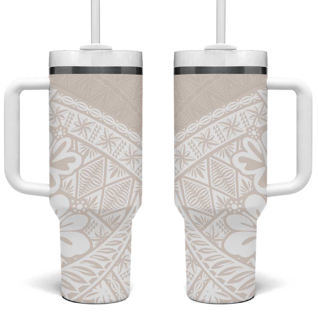 Lotu Tamaiti Tongan Polynesian Art Pattern Tumbler With Handle Traditional Tribal Motifs - Polynesian Pride