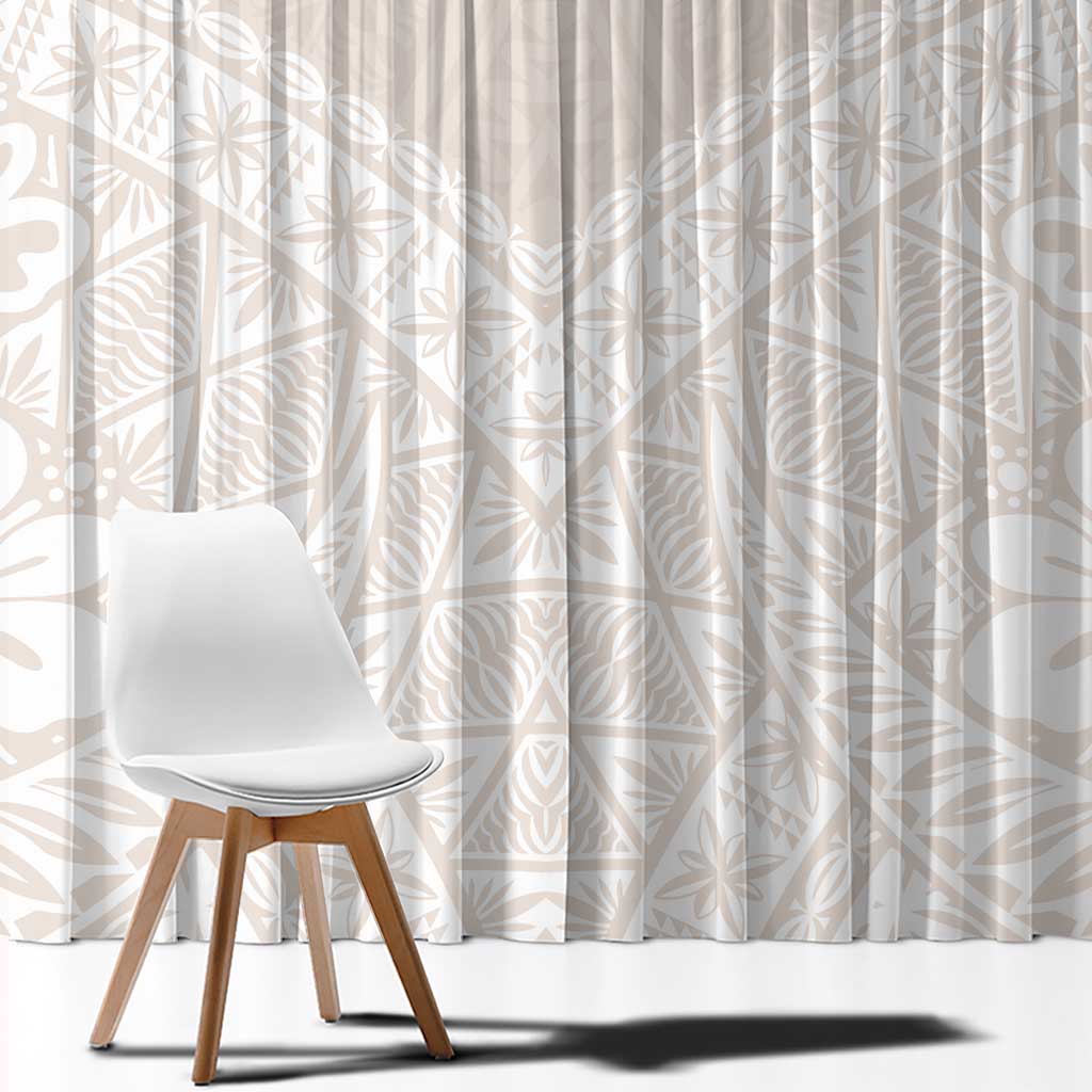 Lotu Tamaiti Tongan Polynesian Art Pattern Window Curtain Traditional Tribal Motifs - Polynesian Pride