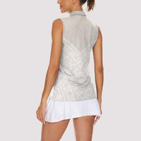 Lotu Tamaiti Tongan Polynesian Art Pattern Women Sleeveless Polo Shirt Traditional Tribal Motifs - Polynesian Pride