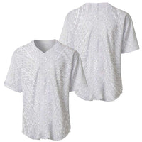 Lotu Tamaiti White Tongan Ngatu Baseball Jersey Polynesian Tribal Fonulei Pattern - Polynesian Pride