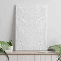 Lotu Tamaiti White Tongan Ngatu Canvas Wall Art Polynesian Tribal Fonulei Pattern - Polynesian Pride