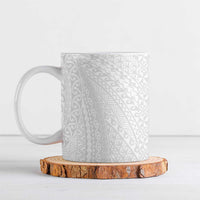Lotu Tamaiti White Tongan Ngatu Ceramic Mug Polynesian Tribal Fonulei Pattern - Polynesian Pride