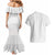 Lotu Tamaiti White Tongan Ngatu Couples Matching Mermaid Dress and Hawaiian Shirt Polynesian Tribal Fonulei Pattern - Polynesian Pride