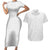 Lotu Tamaiti White Tongan Ngatu Couples Matching Short Sleeve Bodycon Dress and Hawaiian Shirt Polynesian Tribal Fonulei Pattern - Polynesian Pride