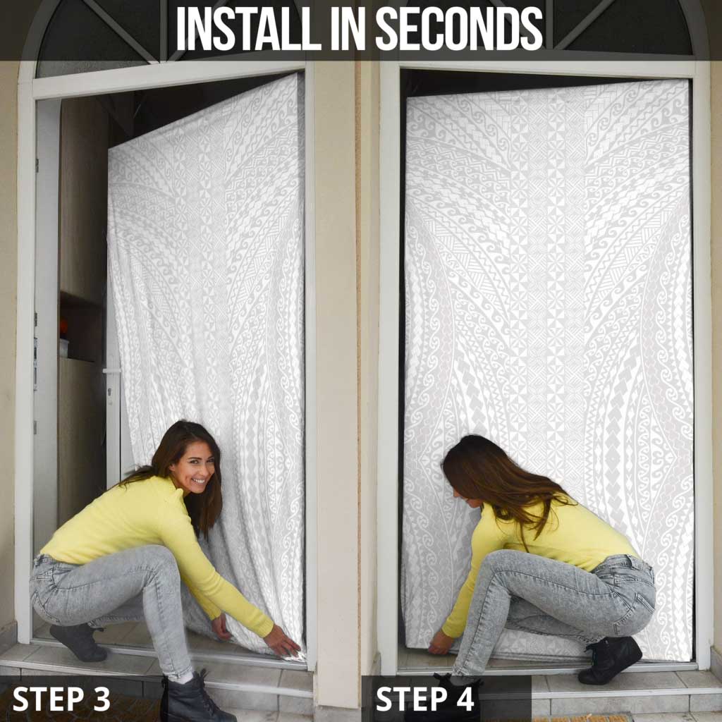 Lotu Tamaiti White Tongan Ngatu Door Cover Polynesian Tribal Fonulei Pattern - Polynesian Pride