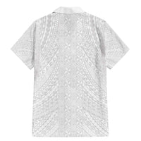 Lotu Tamaiti White Tongan Ngatu Family Matching Mermaid Dress and Hawaiian Shirt Polynesian Tribal Fonulei Pattern - Polynesian Pride