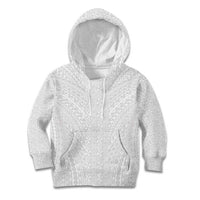Lotu Tamaiti White Tongan Ngatu Kid Hoodie Polynesian Tribal Fonulei Pattern - Polynesian Pride