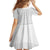 Lotu Tamaiti White Tongan Ngatu Kid Short Sleeve Dress Polynesian Tribal Fonulei Pattern - Polynesian Pride