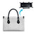 Lotu Tamaiti White Tongan Ngatu Leather Bag Polynesian Tribal Fonulei Pattern - Polynesian Pride