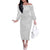 Lotu Tamaiti White Tongan Ngatu Off The Shoulder Long Sleeve Dress Polynesian Tribal Fonulei Pattern - Polynesian Pride