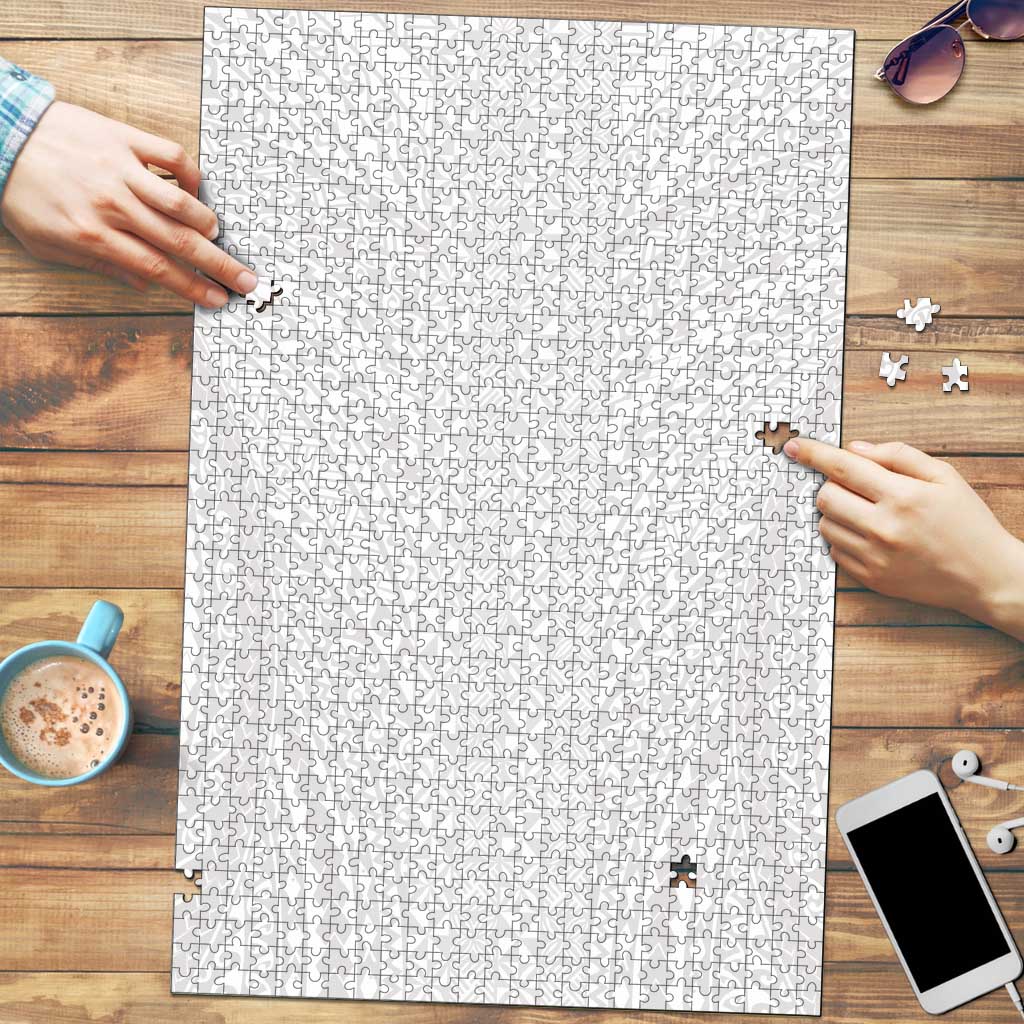 Lotu Tamaiti White Tongan Ngatu Puzzle Polynesian Tribal Fonulei Pattern LT9 White - Polynesian Pride