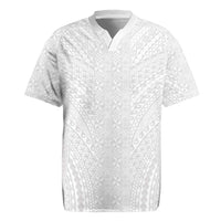 Lotu Tamaiti White Tongan Ngatu Rugby Jersey Polynesian Tribal Fonulei Pattern - Polynesian Pride