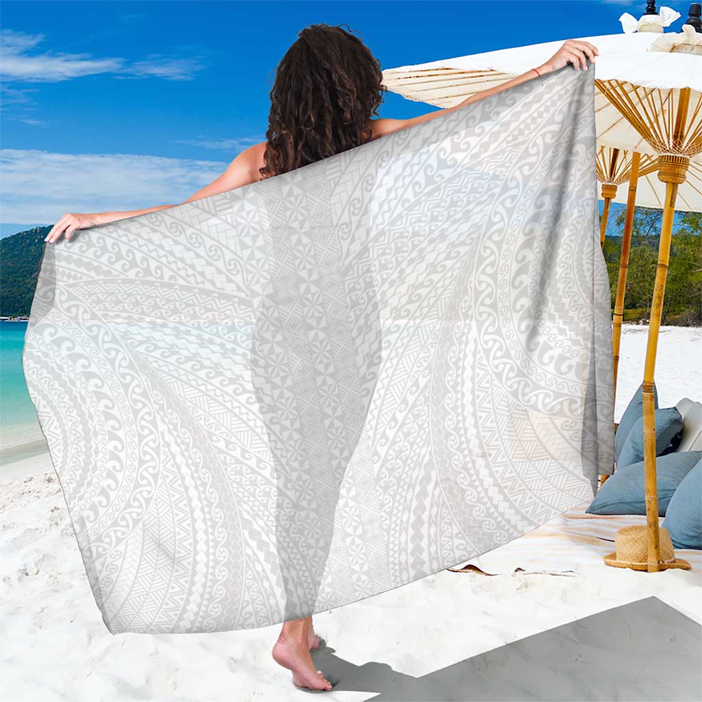 Lotu Tamaiti White Tongan Ngatu Sarong Polynesian Tribal Fonulei Pattern - Polynesian Pride
