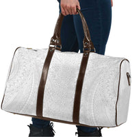 Lotu Tamaiti White Tongan Ngatu Travel Bag Polynesian Tribal Fonulei Pattern - Polynesian Pride