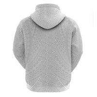 Lotu Tamaiti White Tongan Ngatu Zip Hoodie Polynesian Tribal Fonulei Pattern - Polynesian Pride