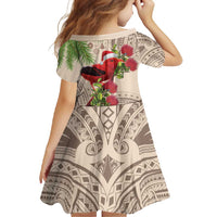Christmas Hawaii with I'iwi Bird Family Matching Mermaid Dress and Hawaiian Shirt Aloha Mele Kalikimaka - Beige Art LT9 - Polynesian Pride