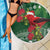 Christmas Hawaii with I'iwi Bird Beach Blanket Aloha Mele Kalikimaka - Green Art