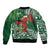 Christmas Hawaii with I'iwi Bird Bomber Jacket Aloha Mele Kalikimaka - Green Art