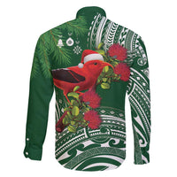 Christmas Hawaii with I'iwi Bird Family Matching Mermaid Dress and Hawaiian Shirt Aloha Mele Kalikimaka - Green Art LT9 - Polynesian Pride