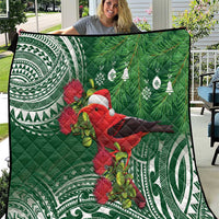 Christmas Hawaii with I'iwi Bird Quilt Aloha Mele Kalikimaka - Green Art LT9 Green - Polynesian Pride