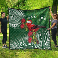 Christmas Hawaii with I'iwi Bird Quilt Aloha Mele Kalikimaka - Green Art LT9 - Polynesian Pride