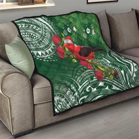 Christmas Hawaii with I'iwi Bird Quilt Aloha Mele Kalikimaka - Green Art LT9 - Polynesian Pride