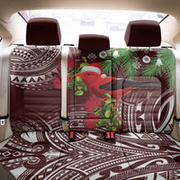 Christmas Hawaii with I'iwi Bird Back Car Seat Cover Aloha Mele Kalikimaka - Oxblood Art