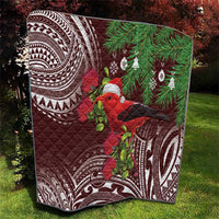 Christmas Hawaii with I'iwi Bird Quilt Aloha Mele Kalikimaka - Oxblood Art LT9 - Polynesian Pride