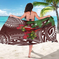 Christmas Hawaii with I'iwi Bird Sarong Aloha Mele Kalikimaka - Oxblood Art