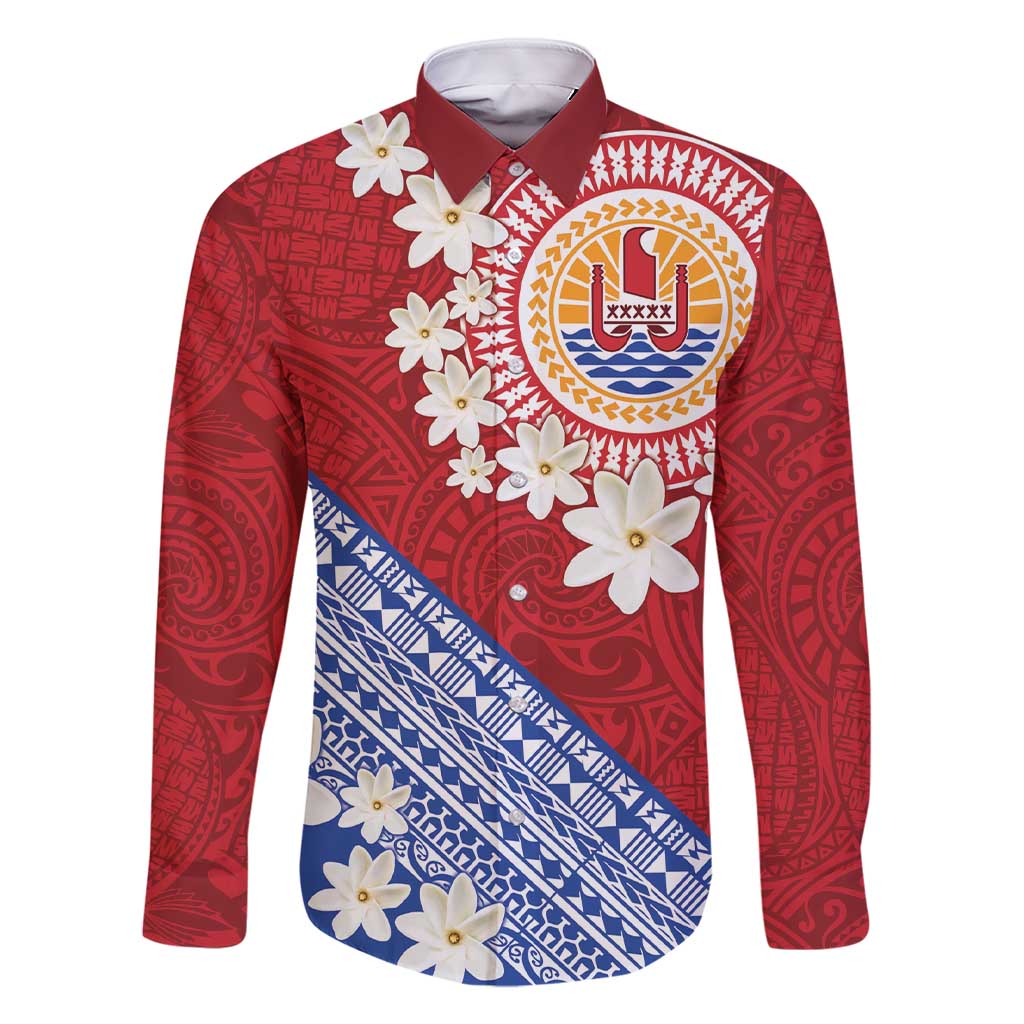 French Polynesia Family Matching Short Sleeve Bodycon Dress and Hawaiian Shirt Tahitian Tiare Flowers Tribal