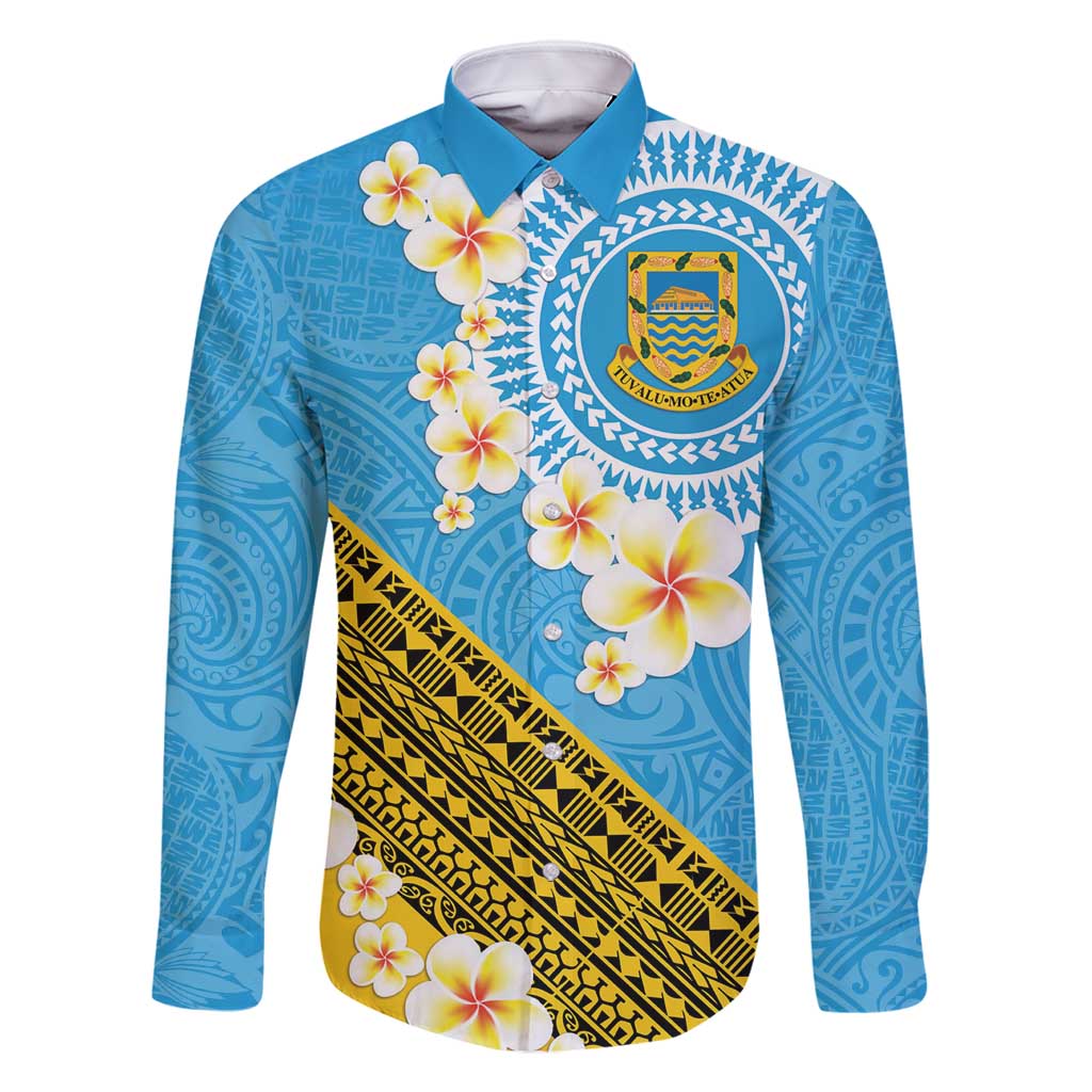 Tuvalu Plumeria Flowers Family Matching Mermaid Dress and Hawaiian Shirt Polynesian Tribal Pattern