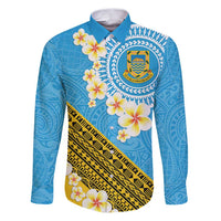 Tuvalu Plumeria Flowers Family Matching Puletasi and Hawaiian Shirt Polynesian Tribal Pattern
