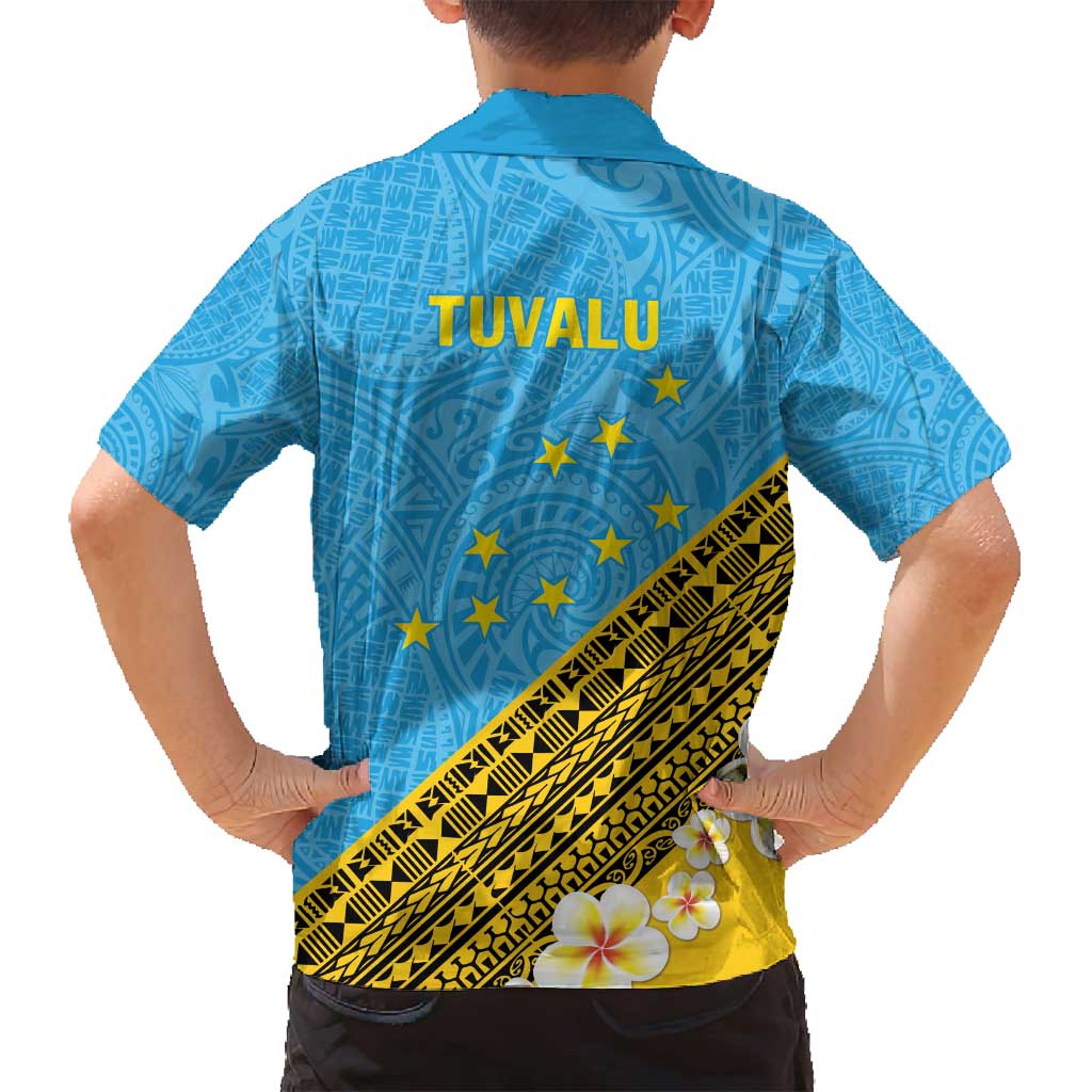 Tuvalu Plumeria Flowers Family Matching Tank Maxi Dress and Hawaiian Shirt Polynesian Tribal Pattern LT9 - Polynesian Pride